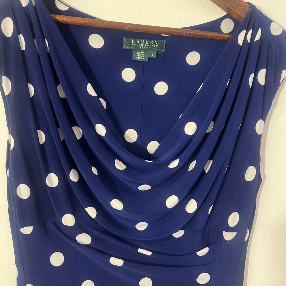 Ralph Lauren classic polka dot dress. Blue and white. Size 6.